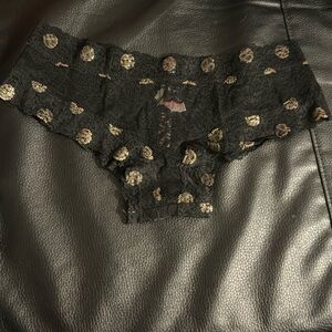 PINK Black Polka Dot Lace Cheekster Size:Small Condition: New, tag attached